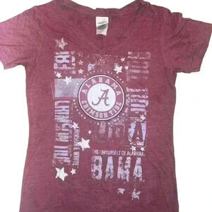 University of Alabama Fitted Tee V Neck with bling Size Small